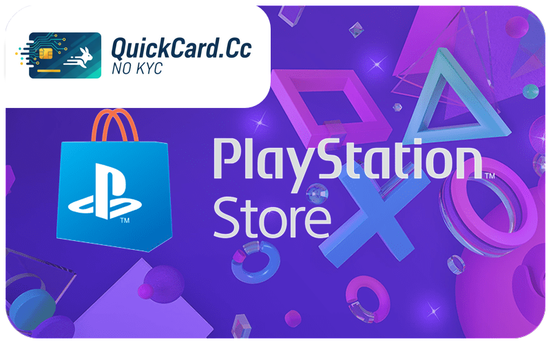 PlayStation Store wallet card displayed with crypto virtual card